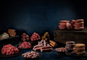 Various types of processed meat products