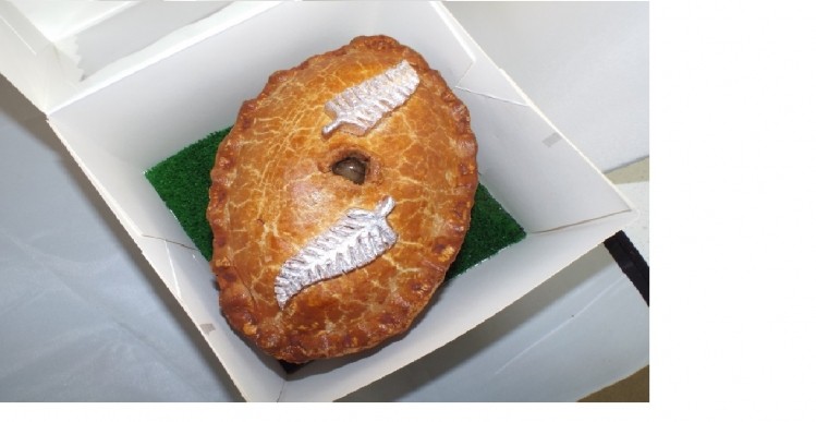 Pork Farms sent this special pie to the New Zealand rugby team ahead of its semi-final with South Africa 