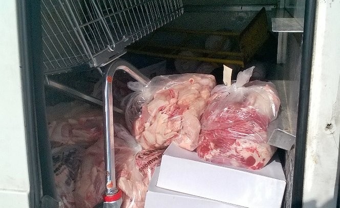 Hertfordshire police stopped a van packed with suspect meat