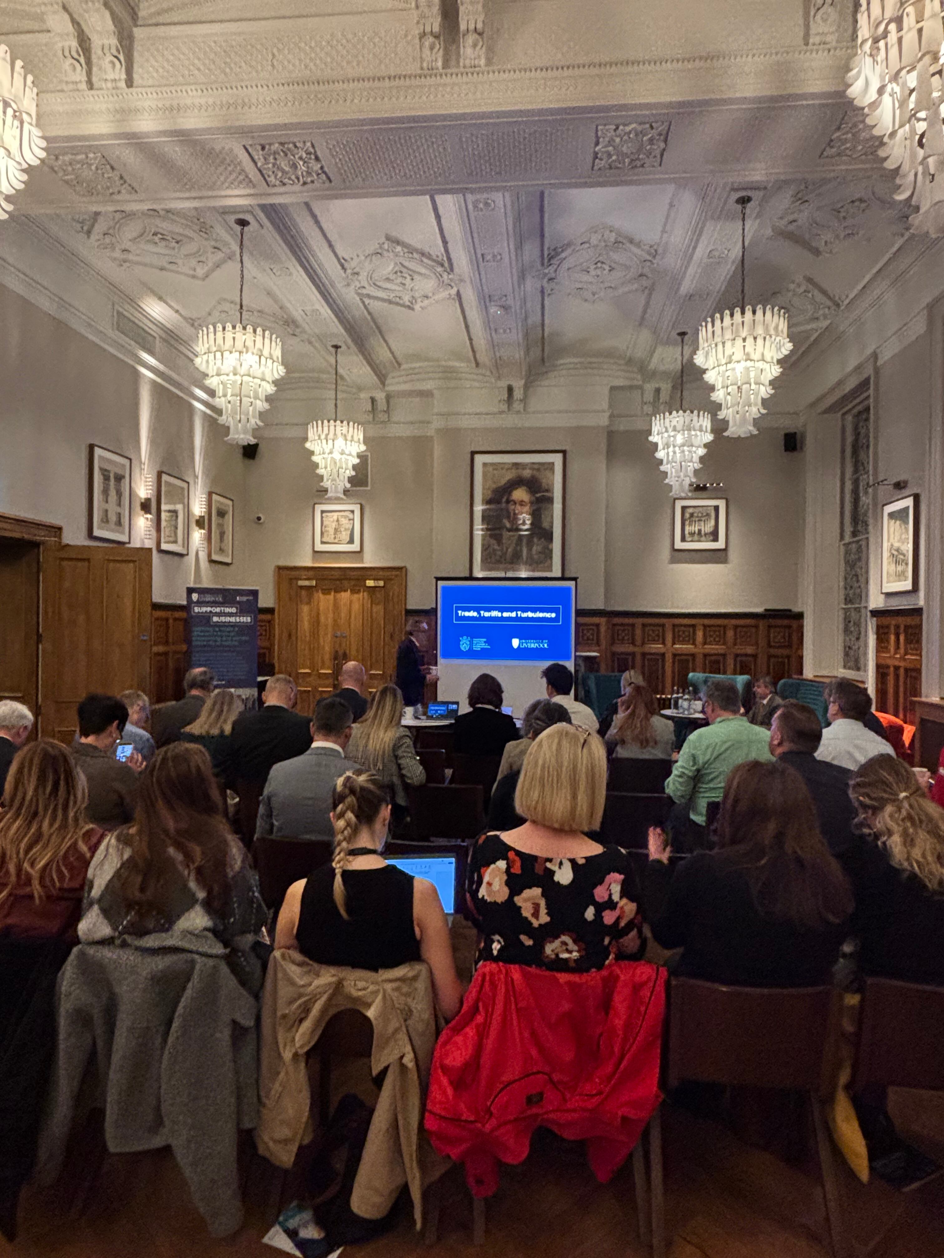 People in a room watching screen at Labour Party Conference, September-October 2025