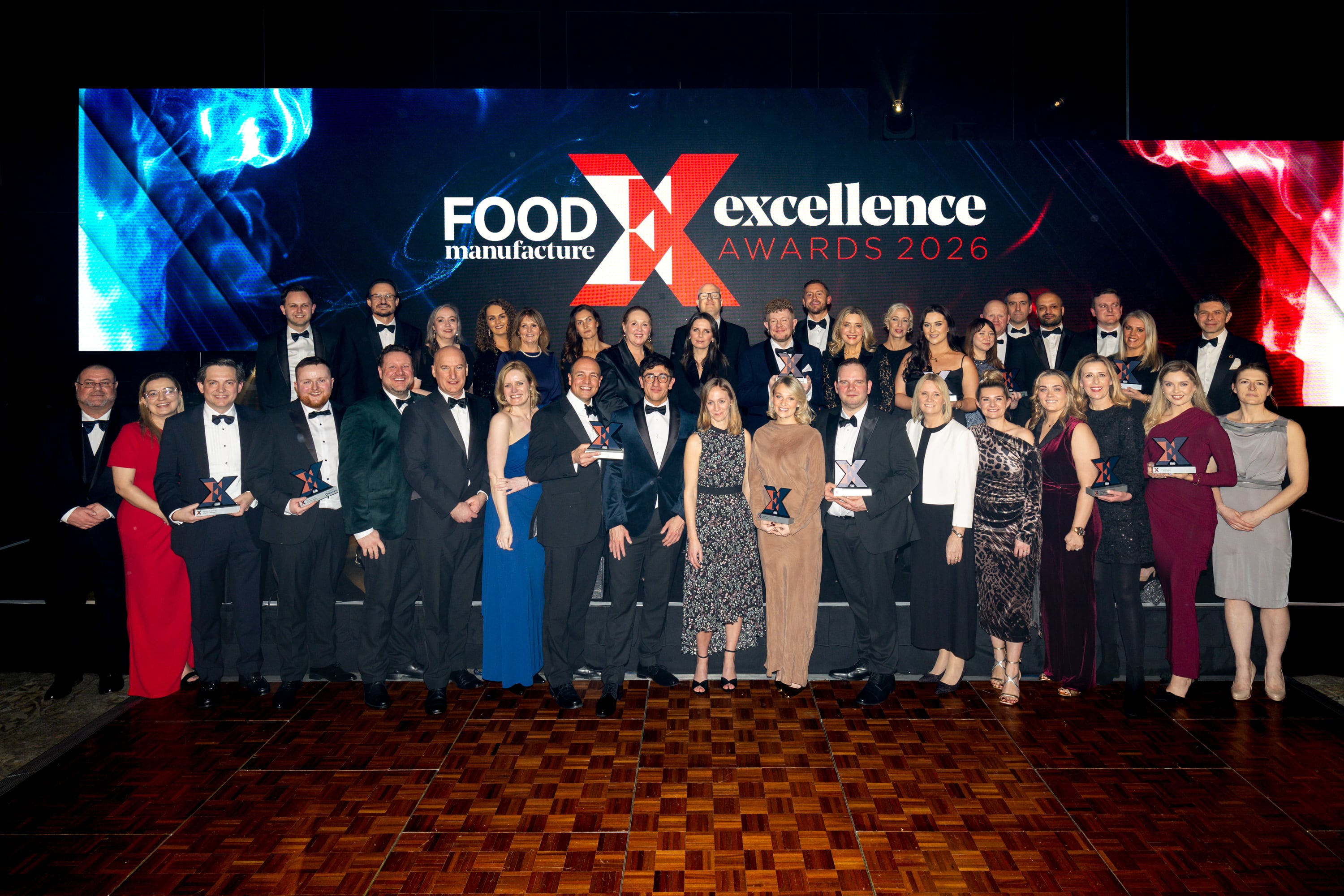 A group of people at an awards night.