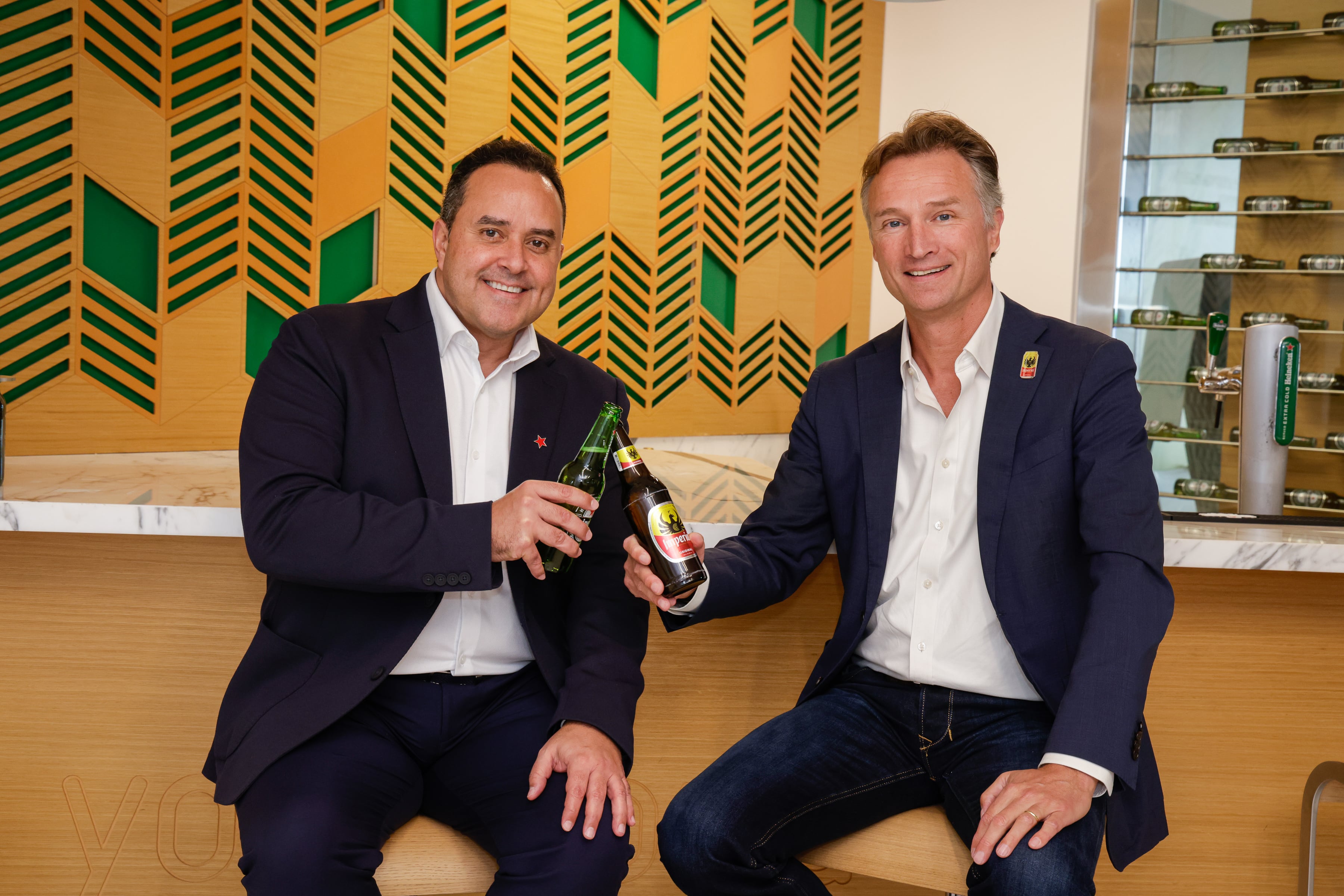 Heineken outgoing CEO, Dolf Van Den Brink, with Rolando Carbajal, CEO for FIFCO. Coral Gables, Miami, September 10, 2025.