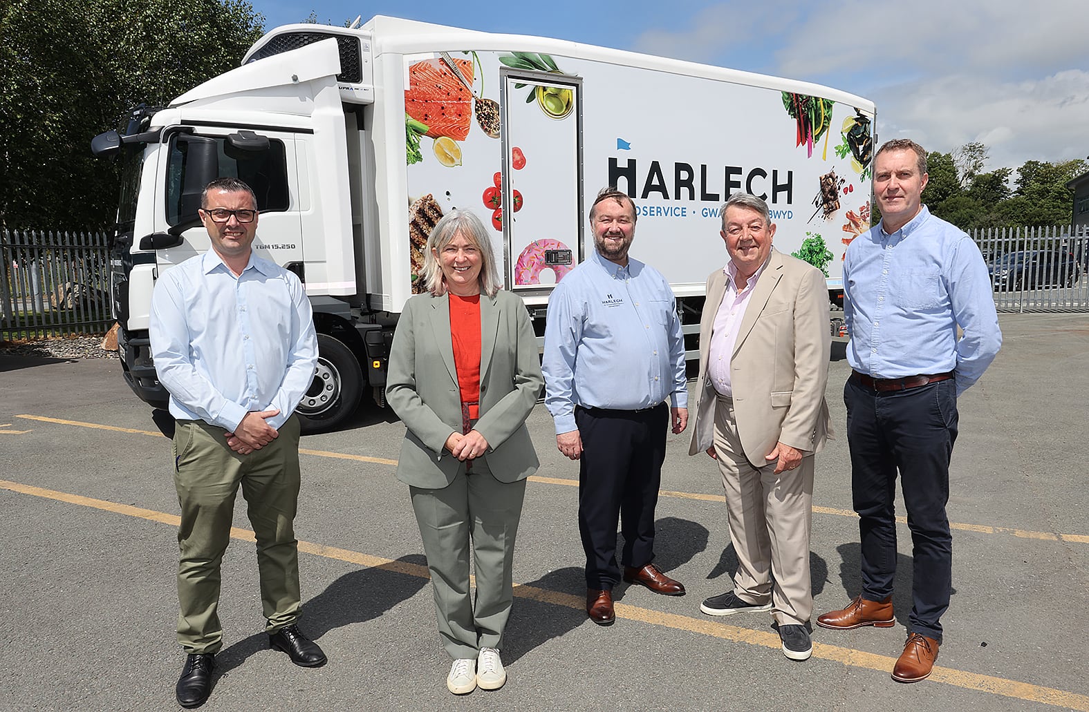Pictured left to right, Ian Evans, Liz Saville Roberts MP, Mark Lawton, Dave Chapman and Crofton Davey.
