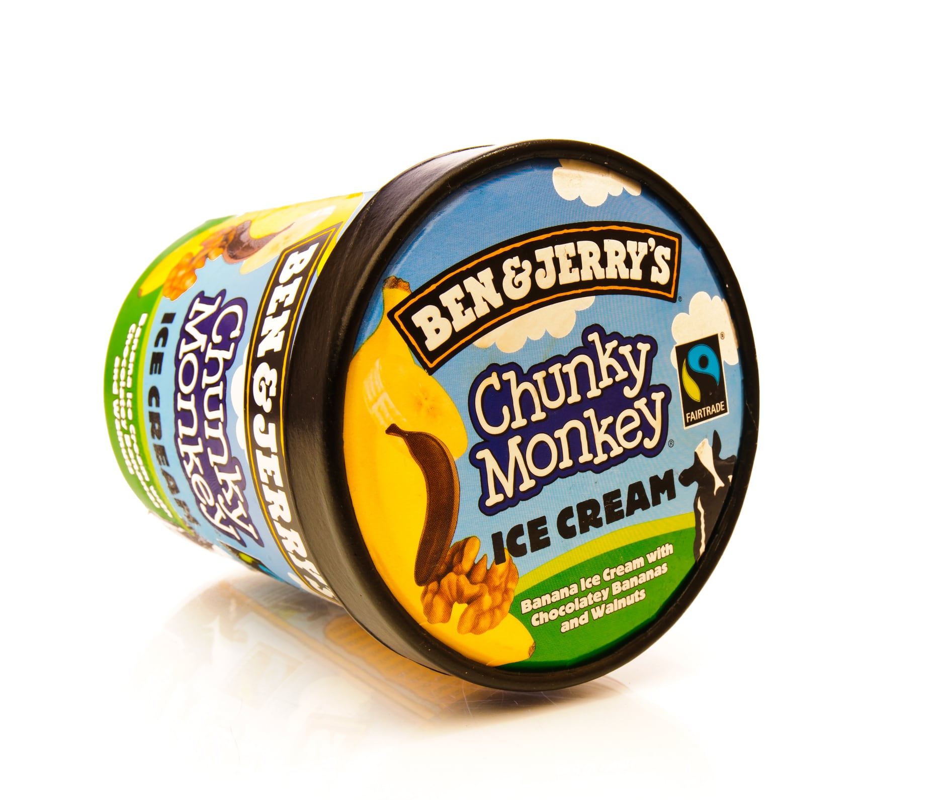 "Istanbul, Turkey - July 25, 2011: Tub of Ben & Jerry's Chunky Monkey Ice Cream. Ben & Jerry's is an American ice cream company."