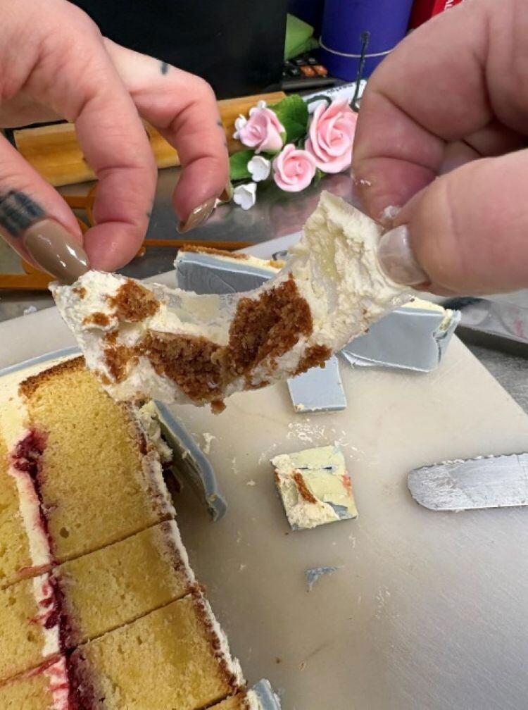 Plastic in cake