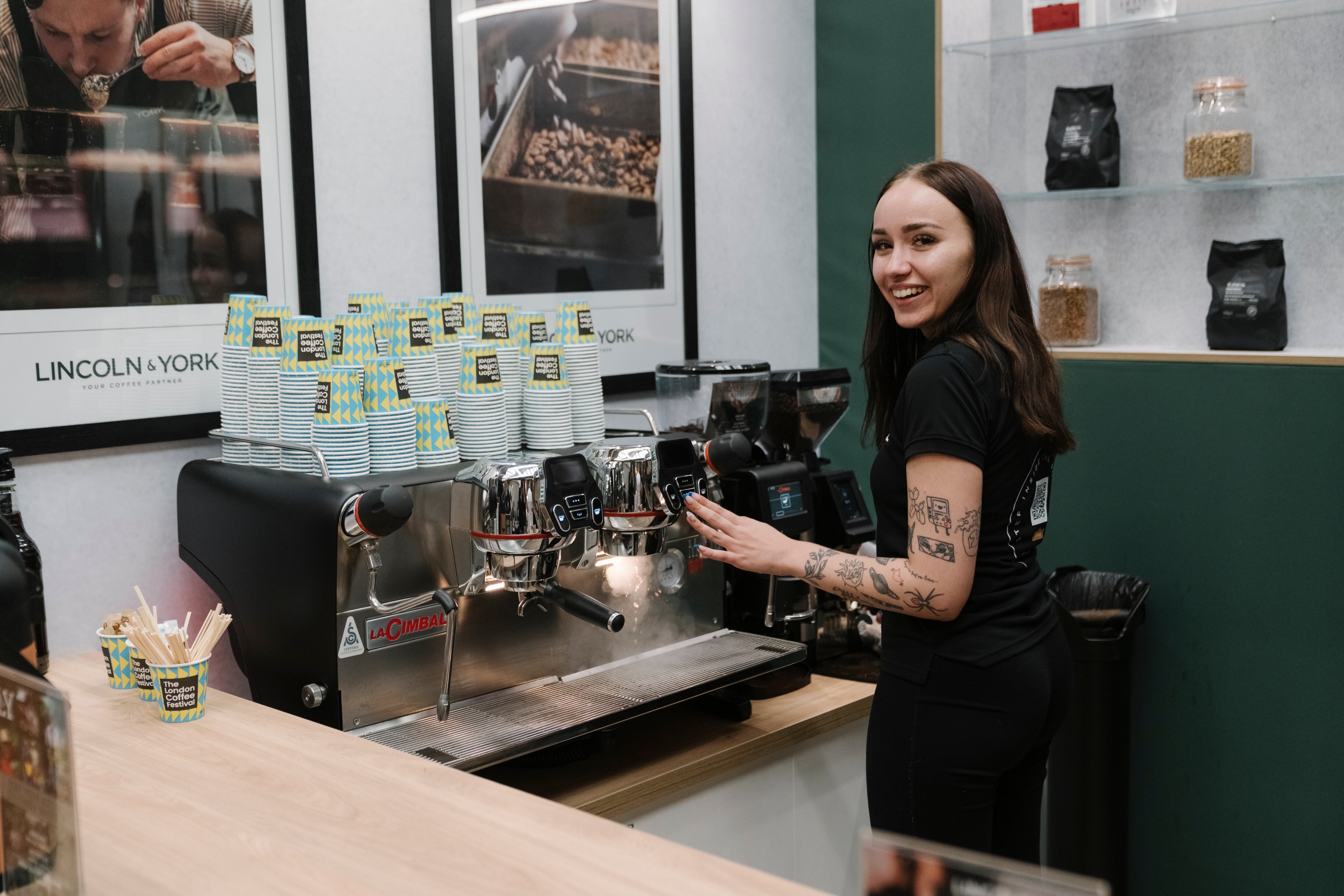 Stand La Cimbali Coffee Machine  at the London Coffee festival.