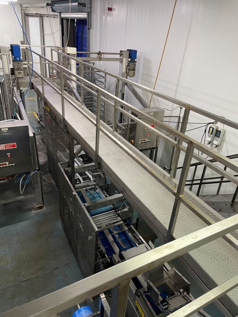 Overhead view of the production line