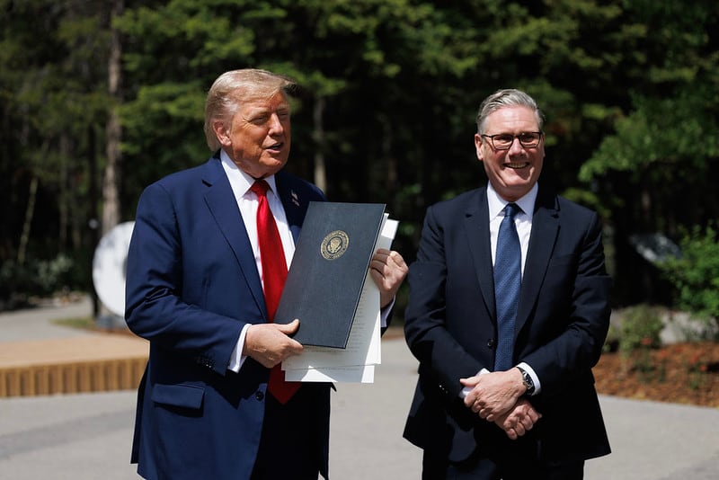 Minister Keir Starmer and US President Donald Trump at G7 Summit.