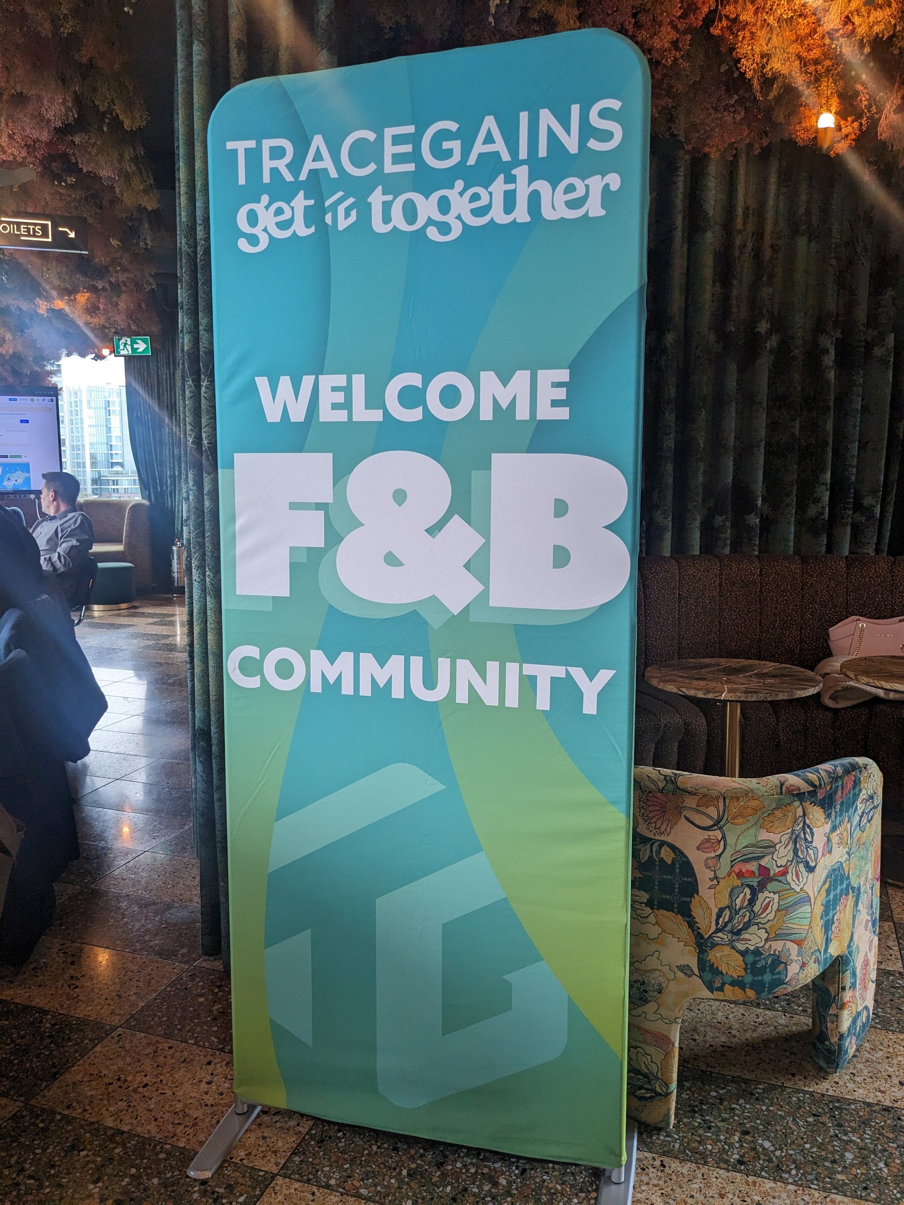 TraceGains welcome sign.