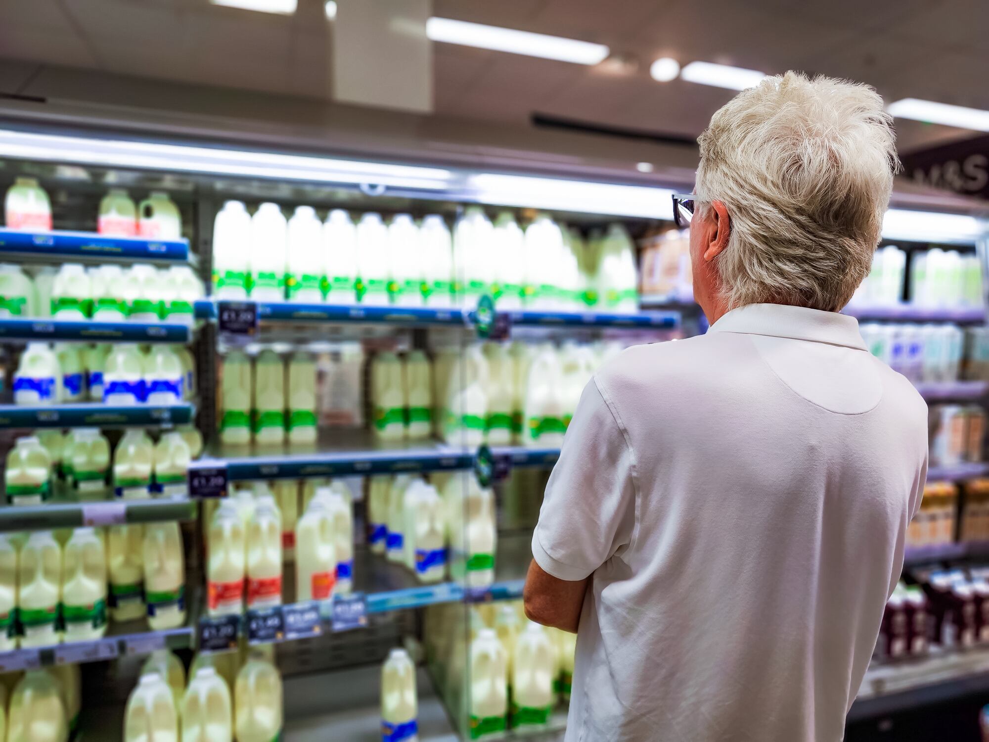 Milk in supermarket