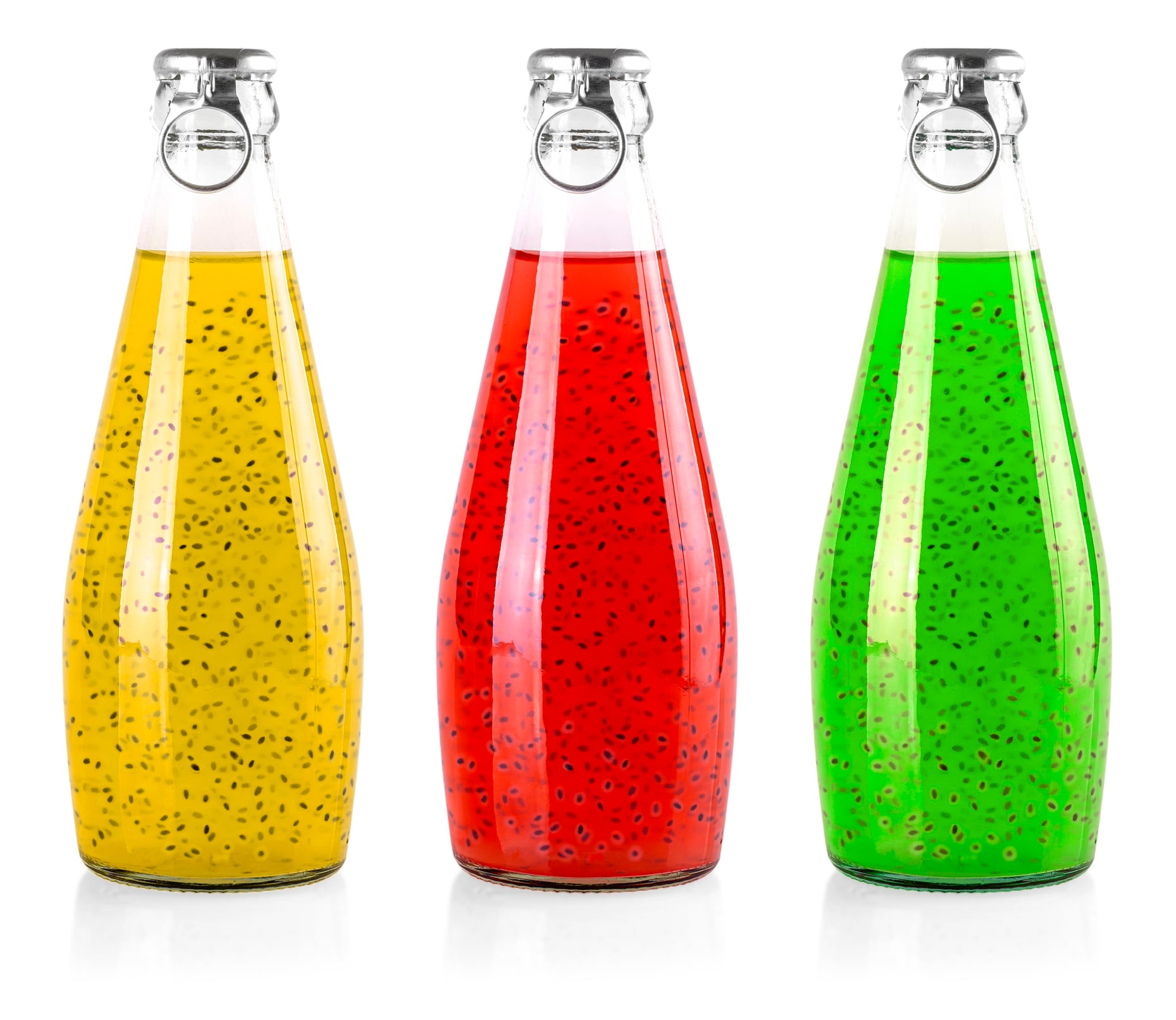 A set of unbranded falooda drinks.