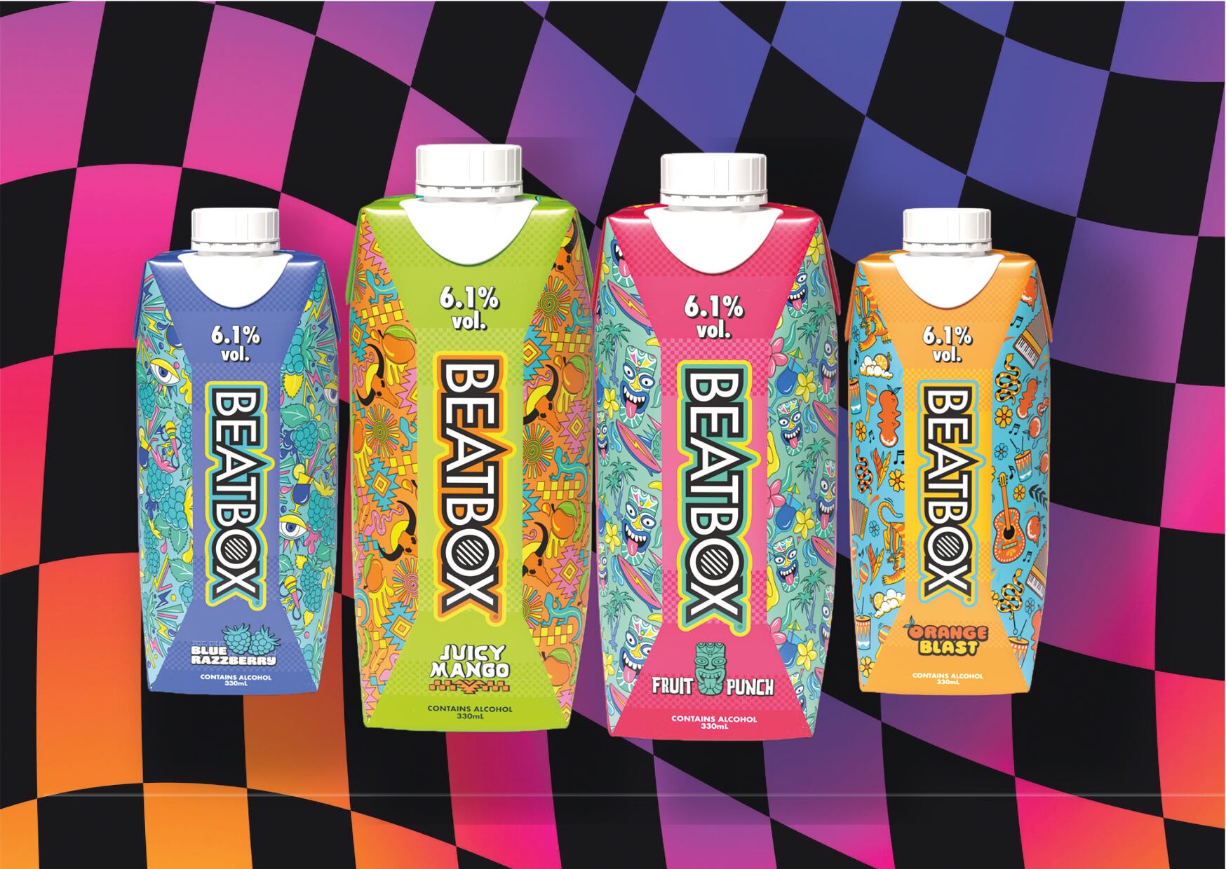 Originally founded in the US in 2012, Beatbox is a flavoured wine beverage made by blending a neutral wine base with bold fruity flavours.
