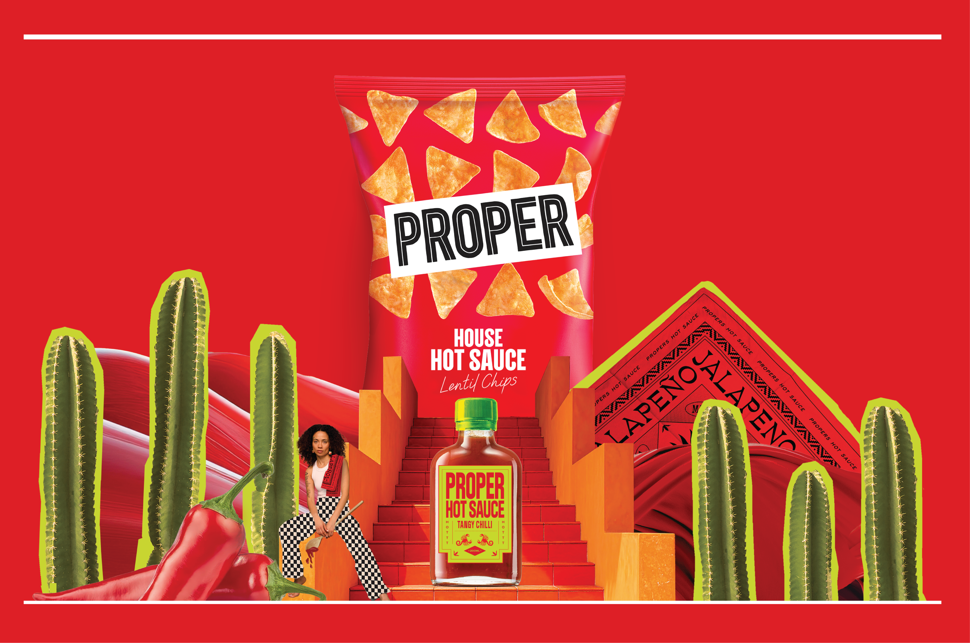 A pack of hot sauce lentil chips