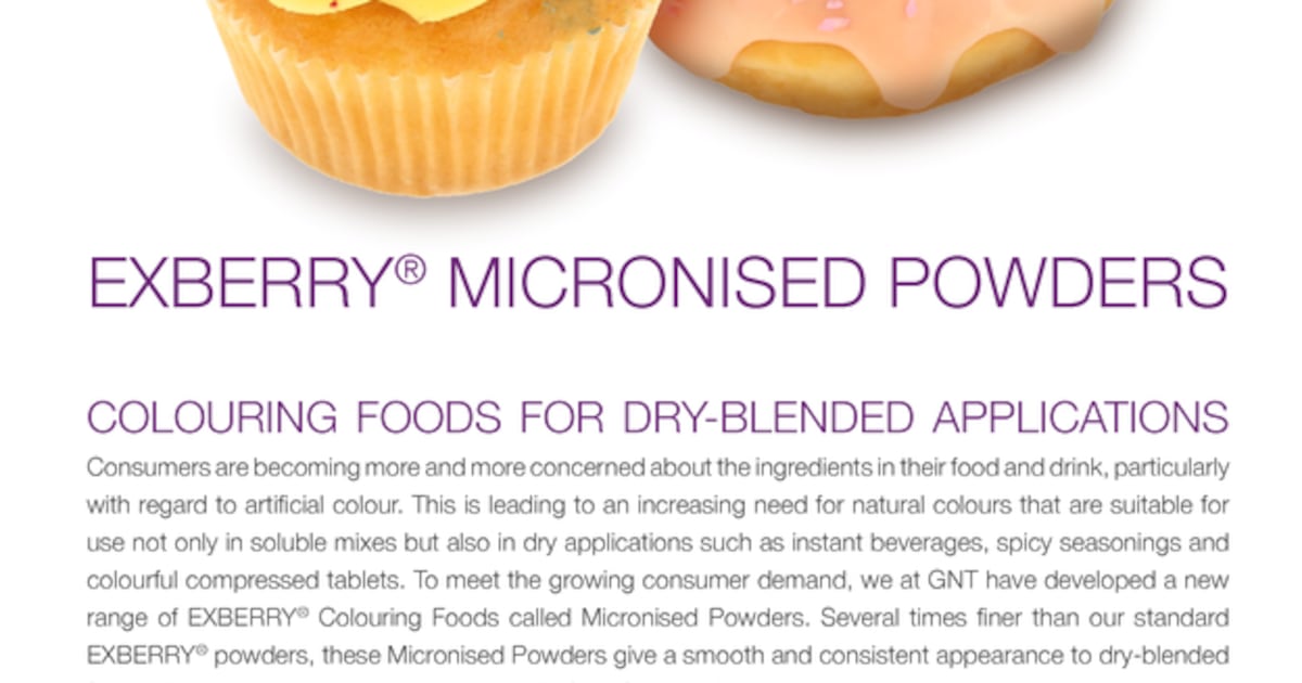 Ex Berry Exberry® Micronised Powders Colouring Foods for Dry-blended Applications