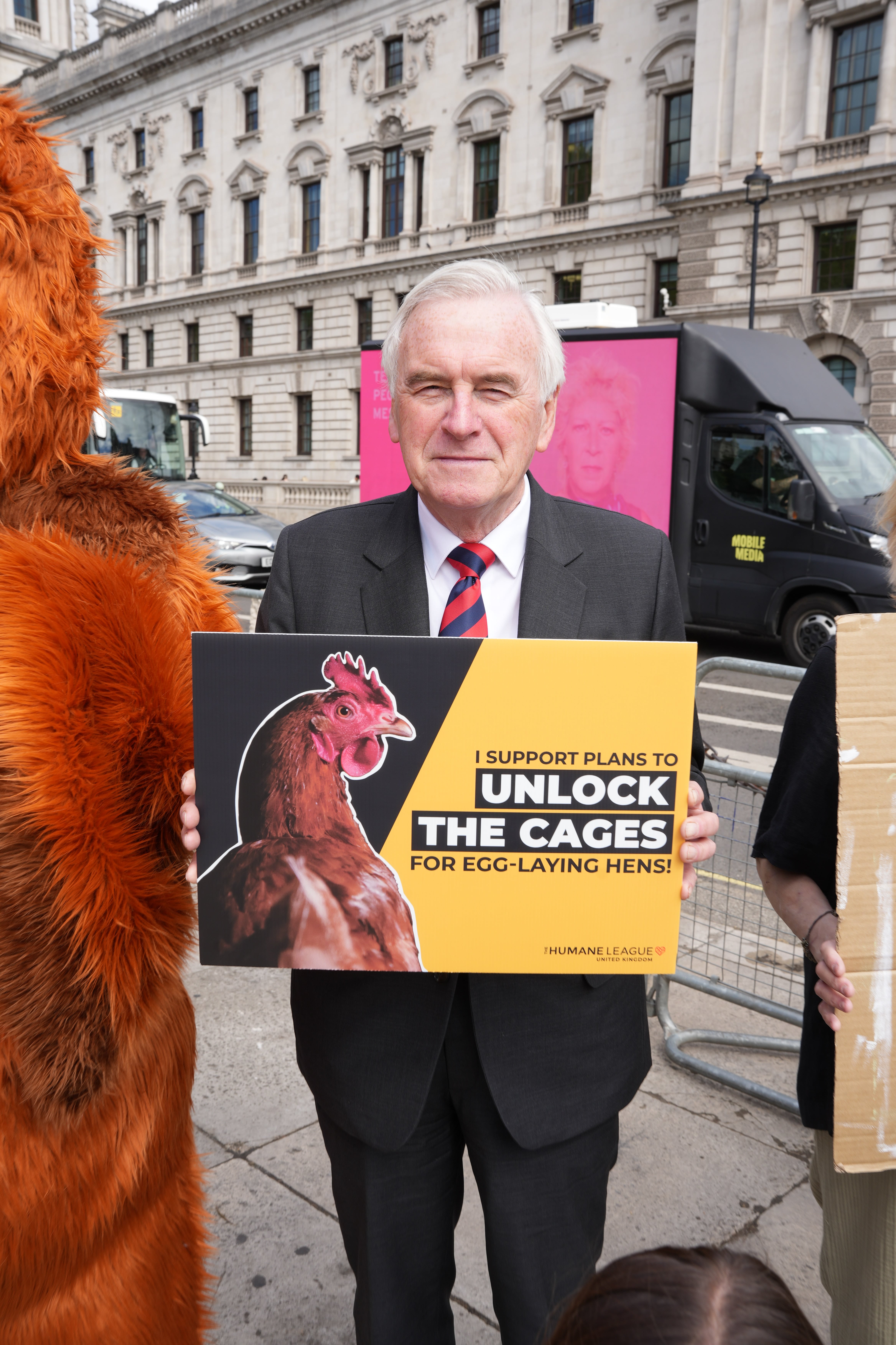 Former Labour Shadow Chancellor and Hayes and Harlington MP John McDonnell joins activists.