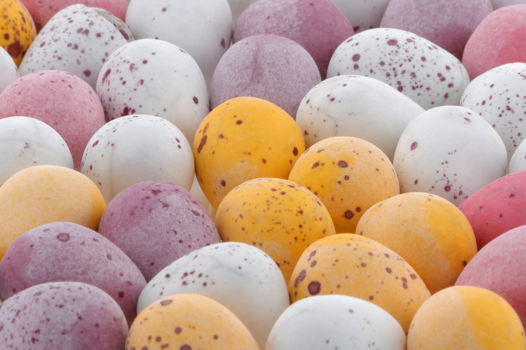 A selection of multi-coloured mini Easter eggs