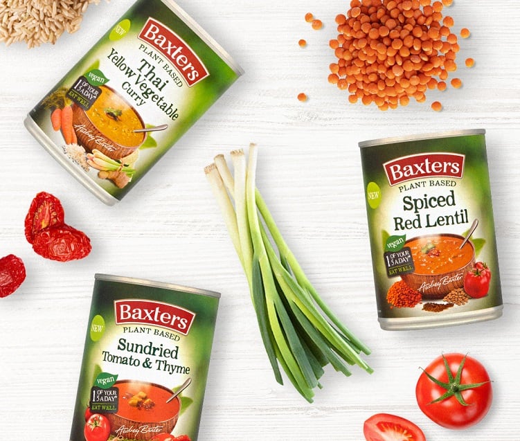 Baxters adds vegan lines to plant-based soups range
