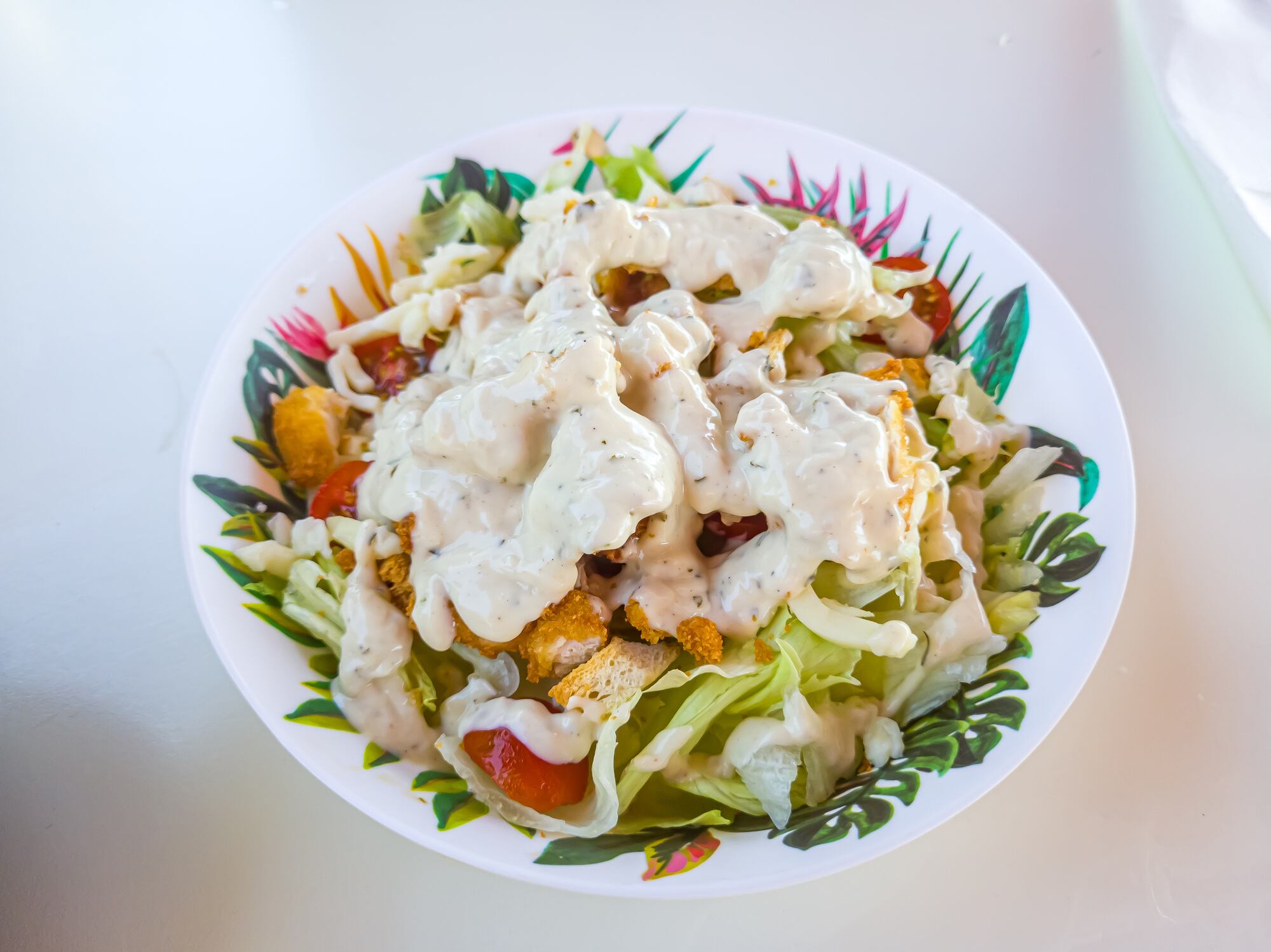 Caesar and bacon salad
