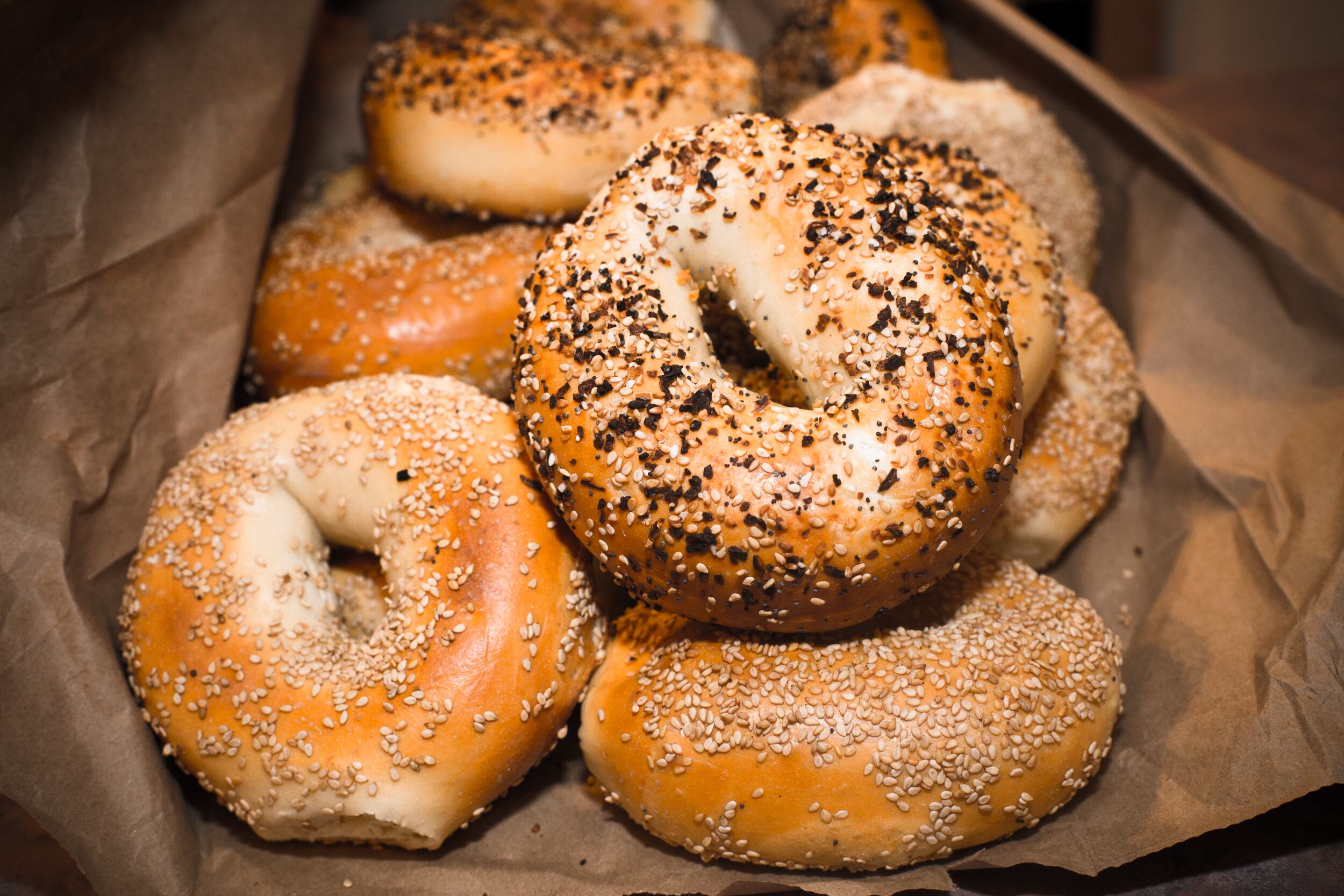 A selection of bagels.