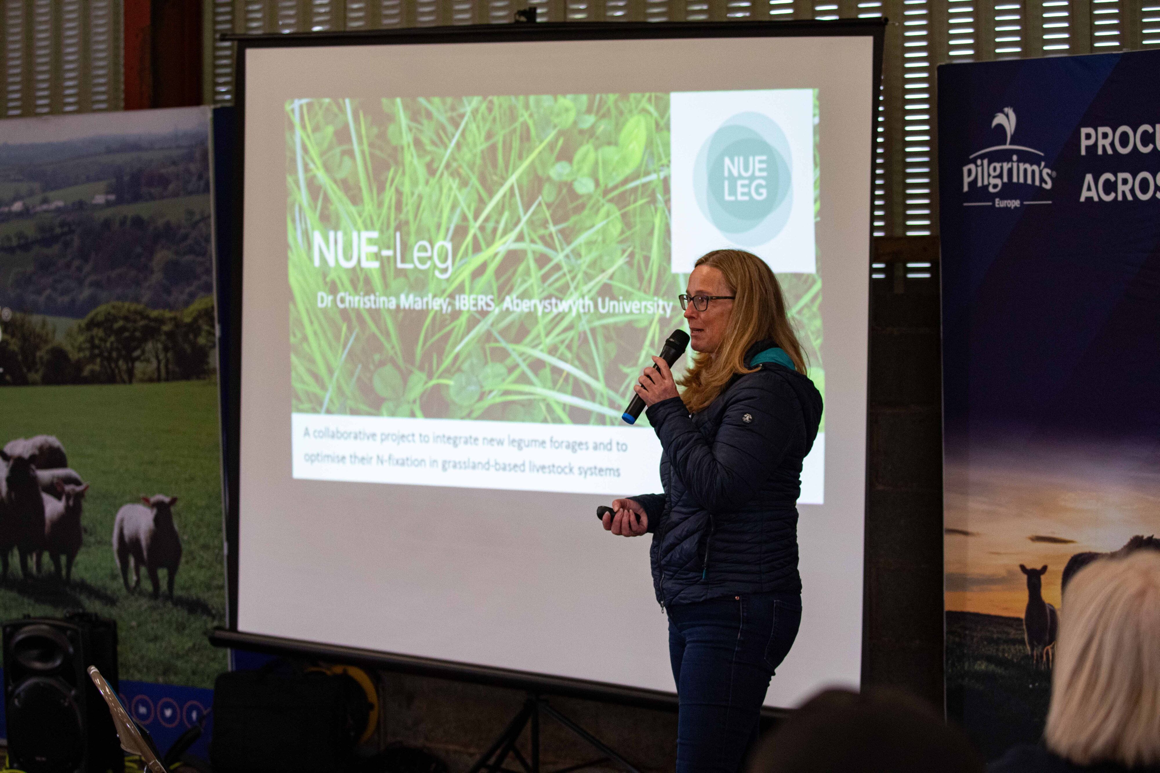 A woman presenting an agricultural project