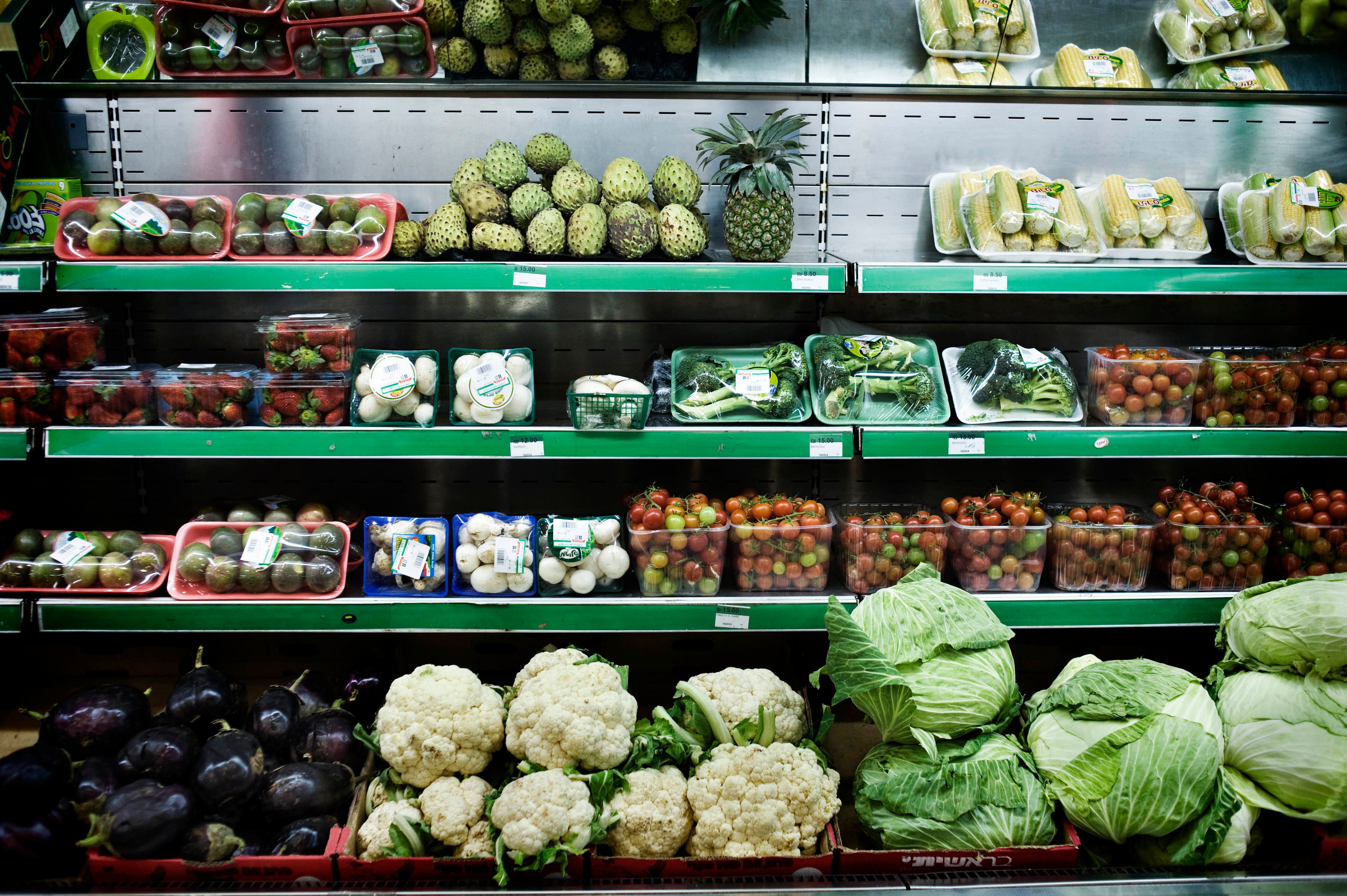 Supermarket shelves