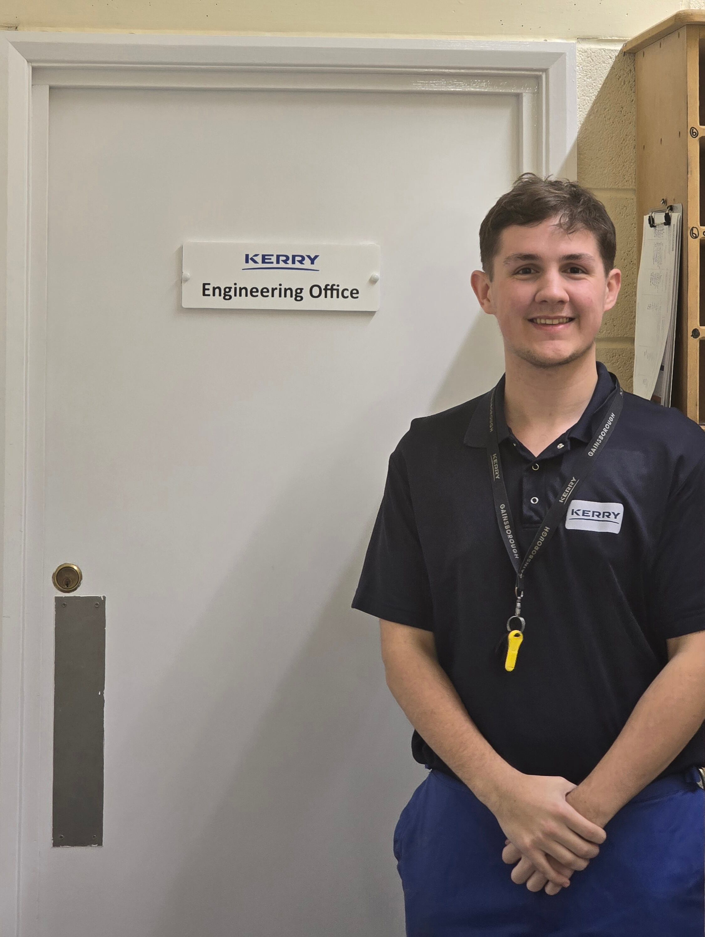 Matthew Button standing outside the Kerry engineering office.
