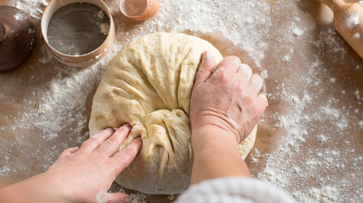 Kneading bread dough