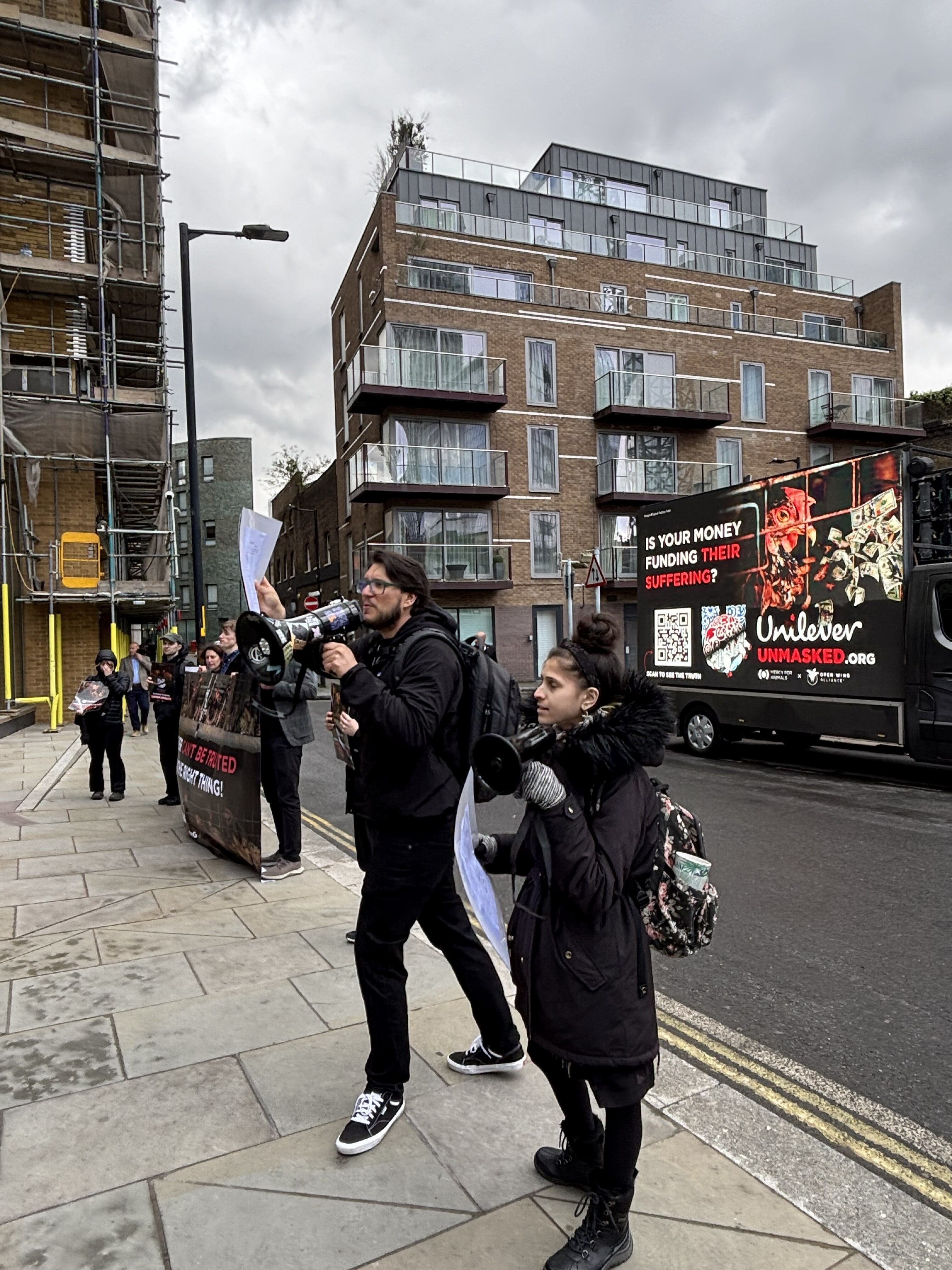 Protesters demonstrating.