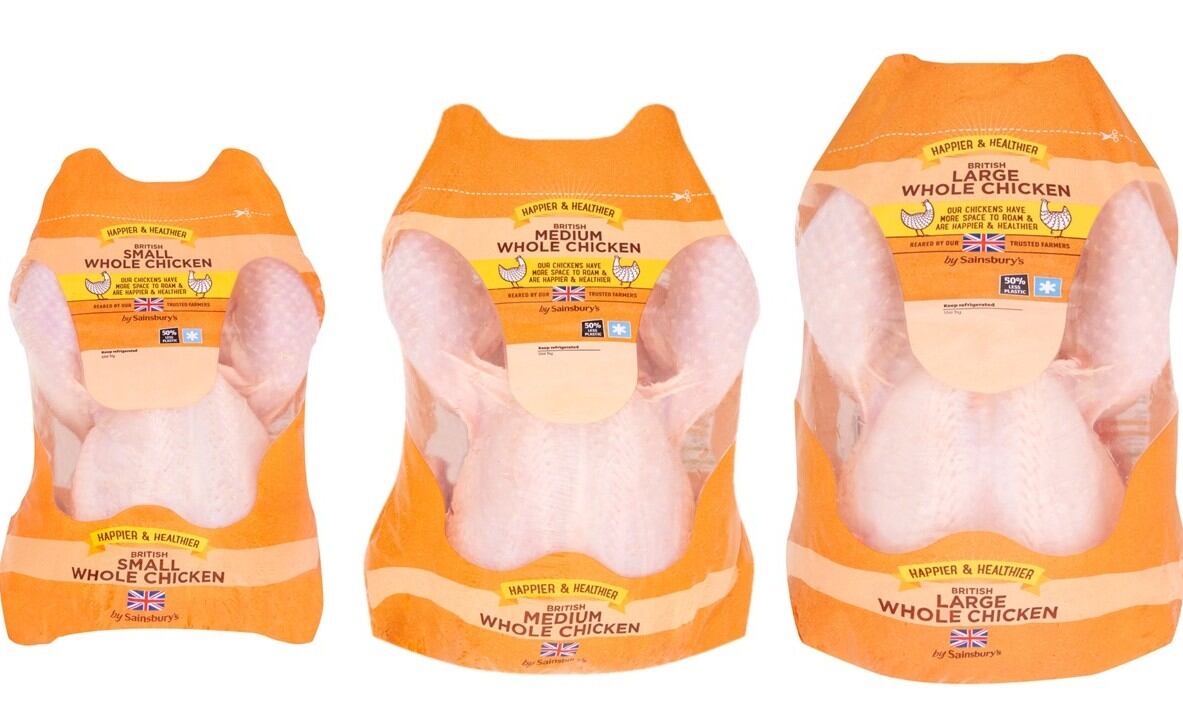 Sainsbury’s to remove 140 tonnes of plastic from whole chicken range