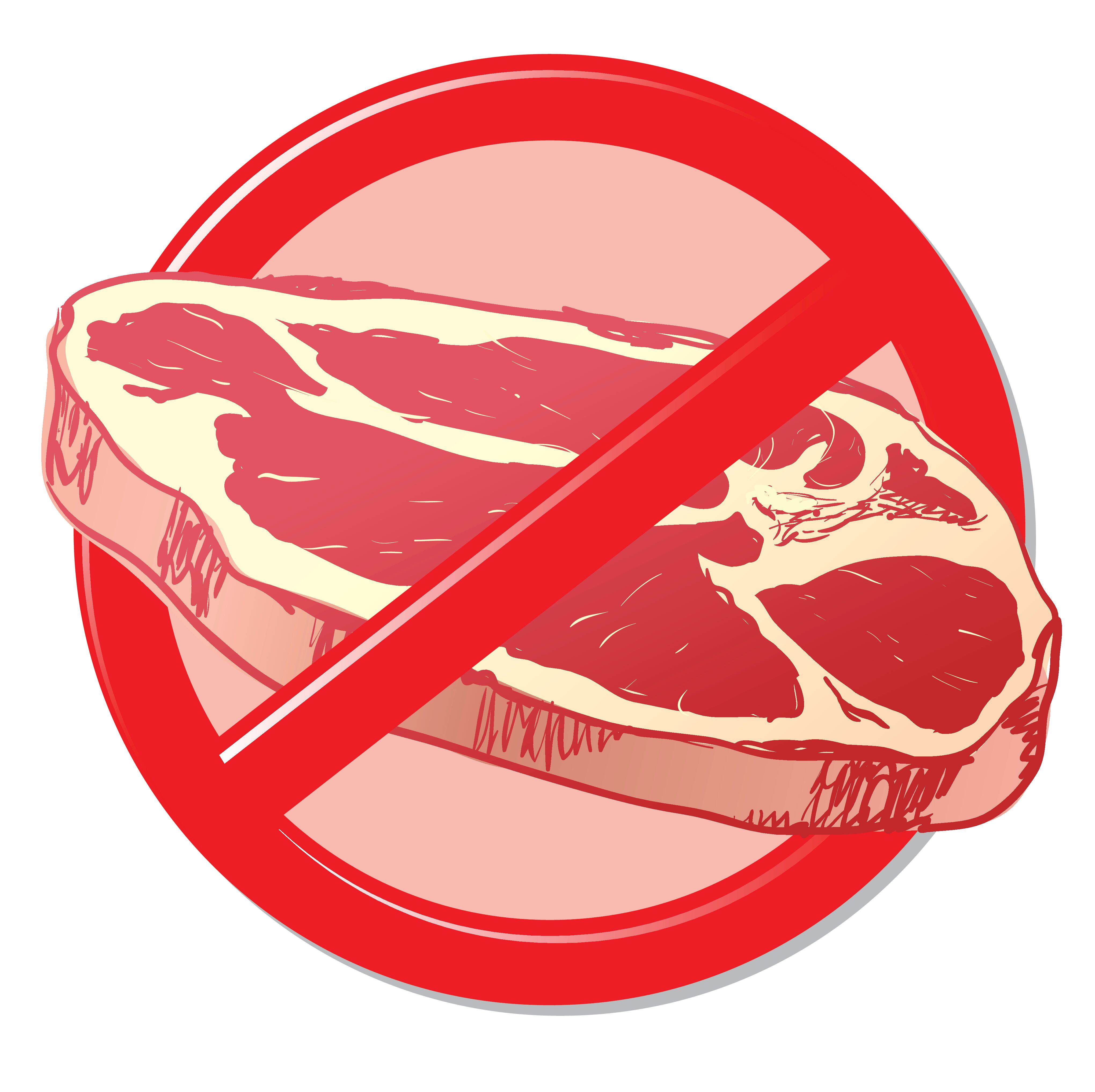 vector meat forbidden sign