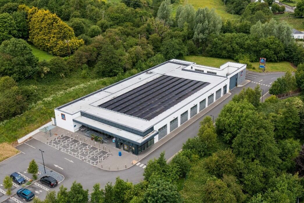 Aldi store with solar panels