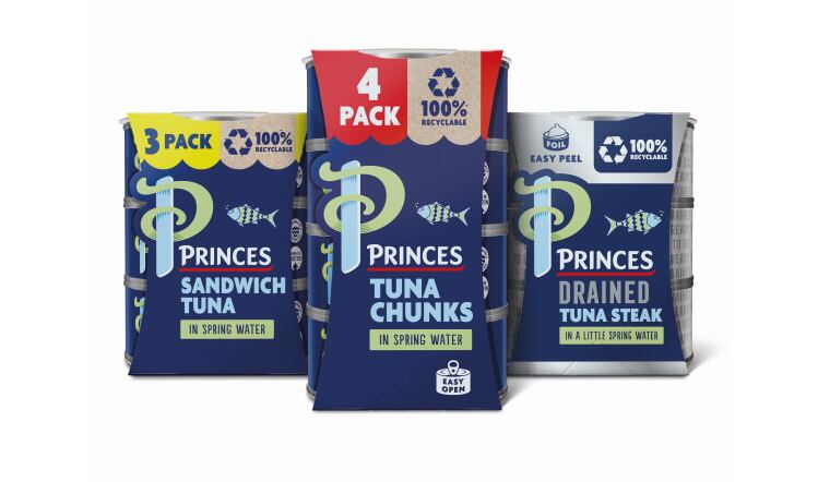Princes canned tuna multipacks shift to cardboard sleeves