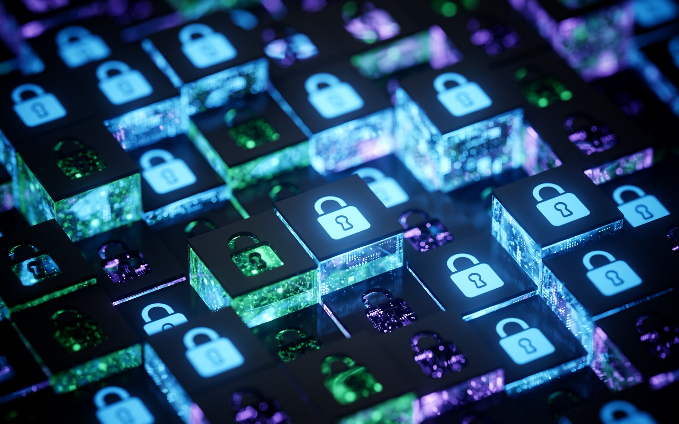 A keyboard with lock symbols