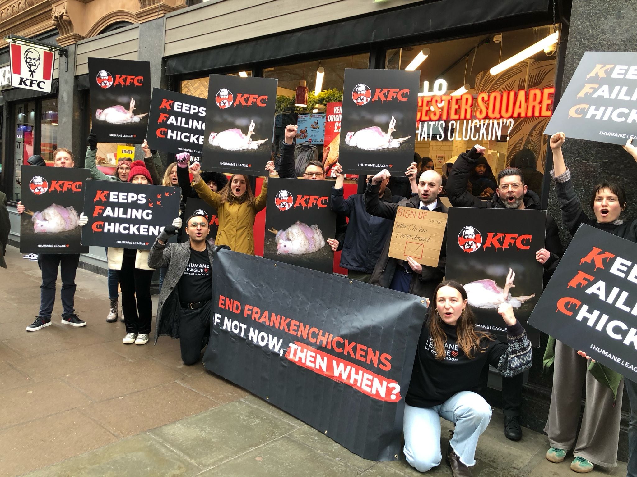 KFC faces protest after diluting ‘Frankenchickens’ commitment