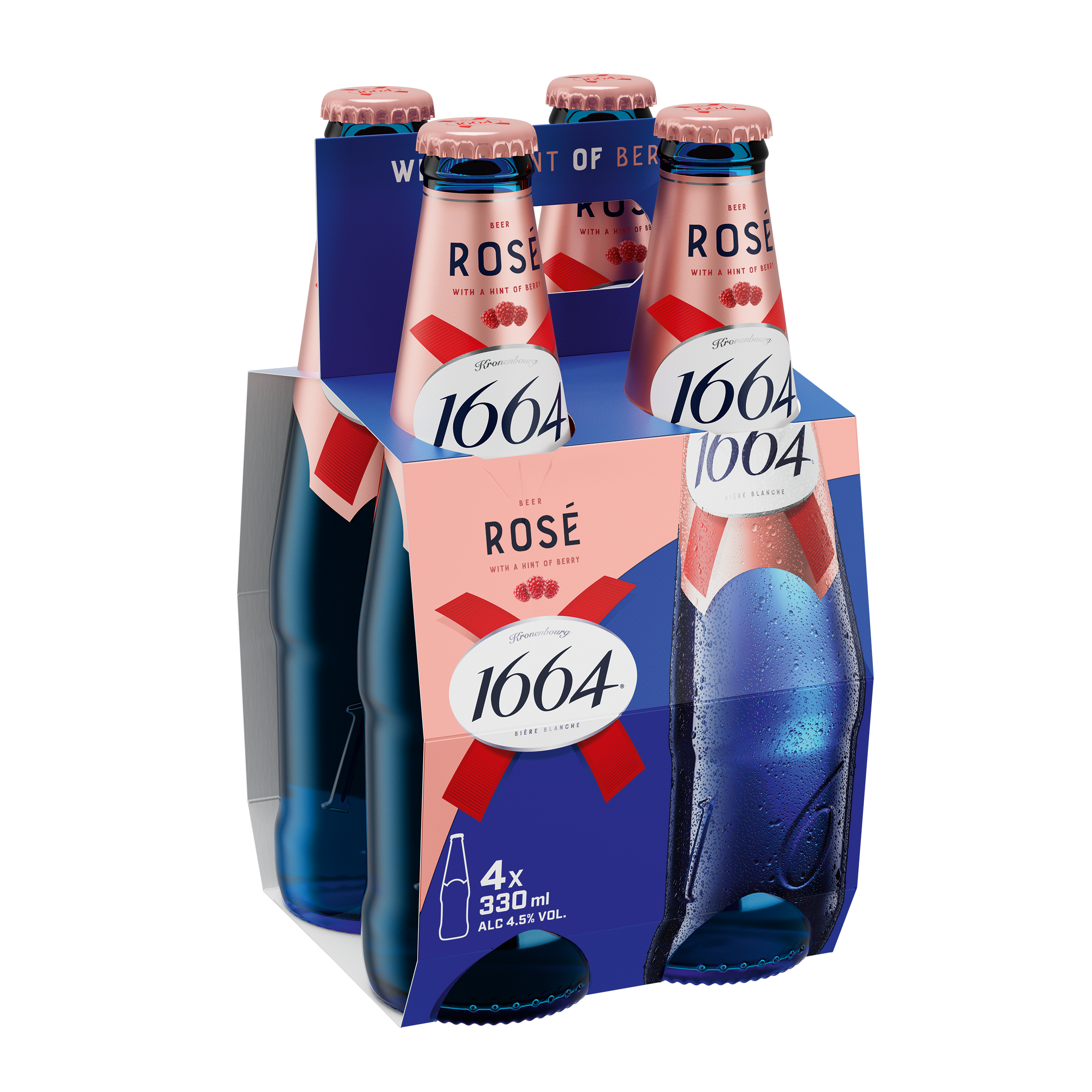 A packshot of a rosé-flavoured beer