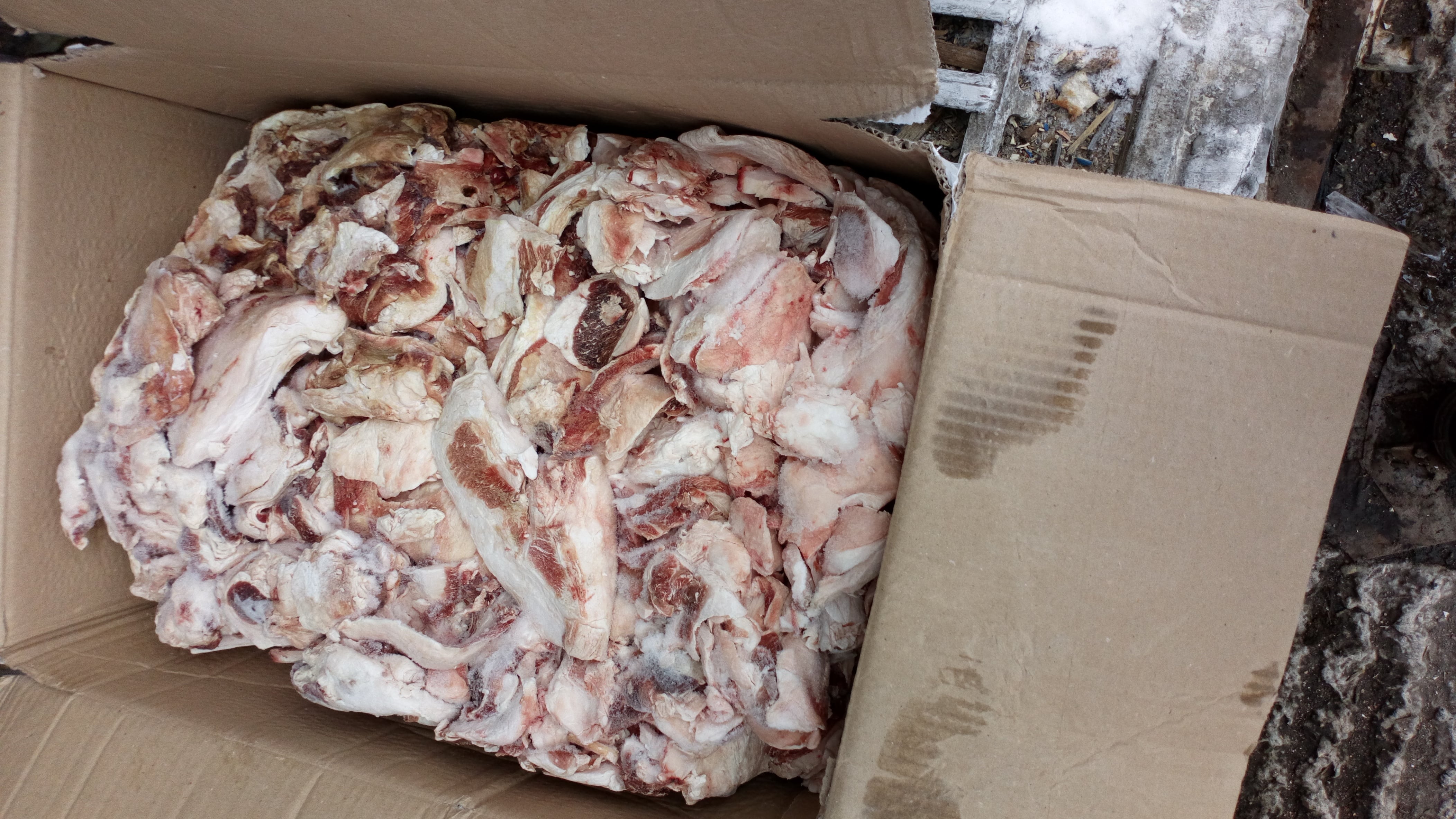 Frozen processed meat.