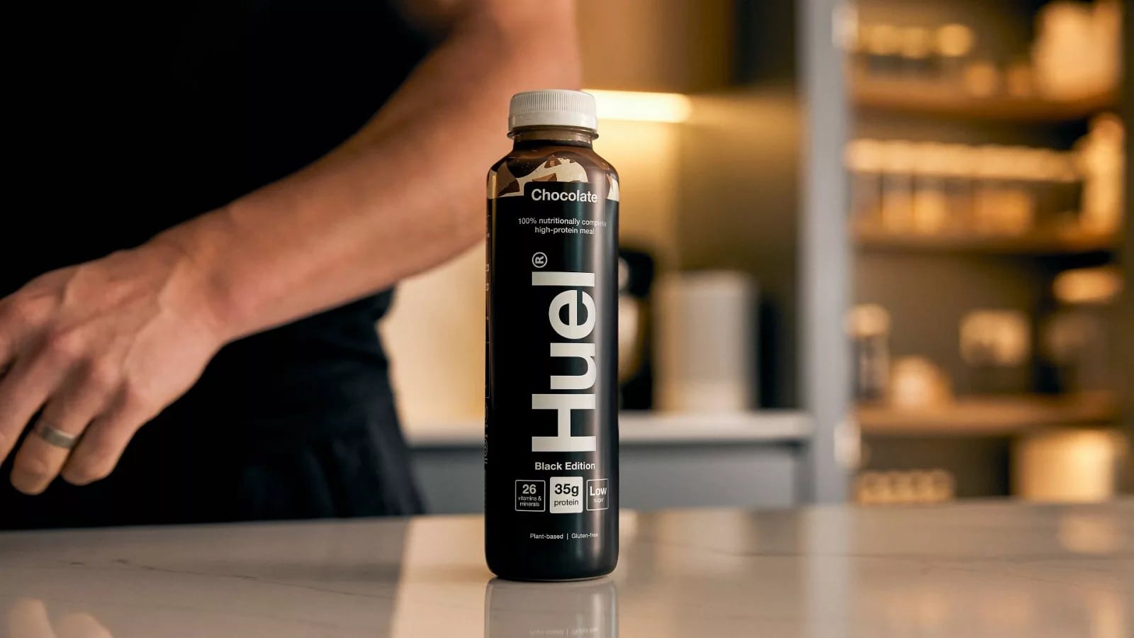 A bottle of Huel