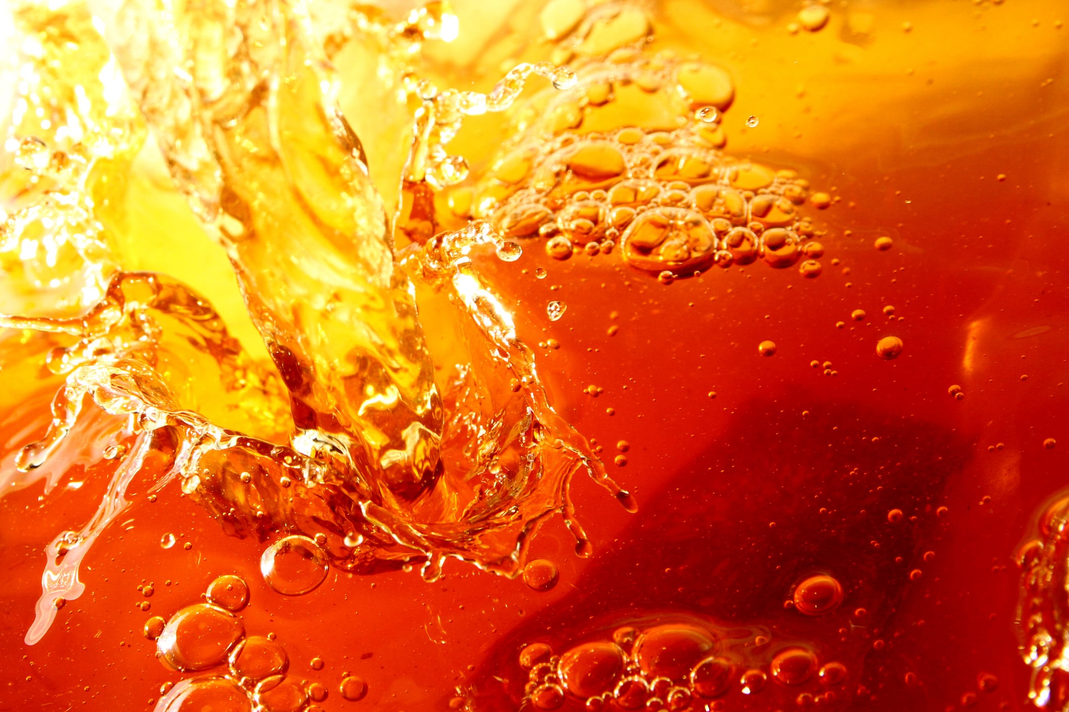 Tea drink droplet as background