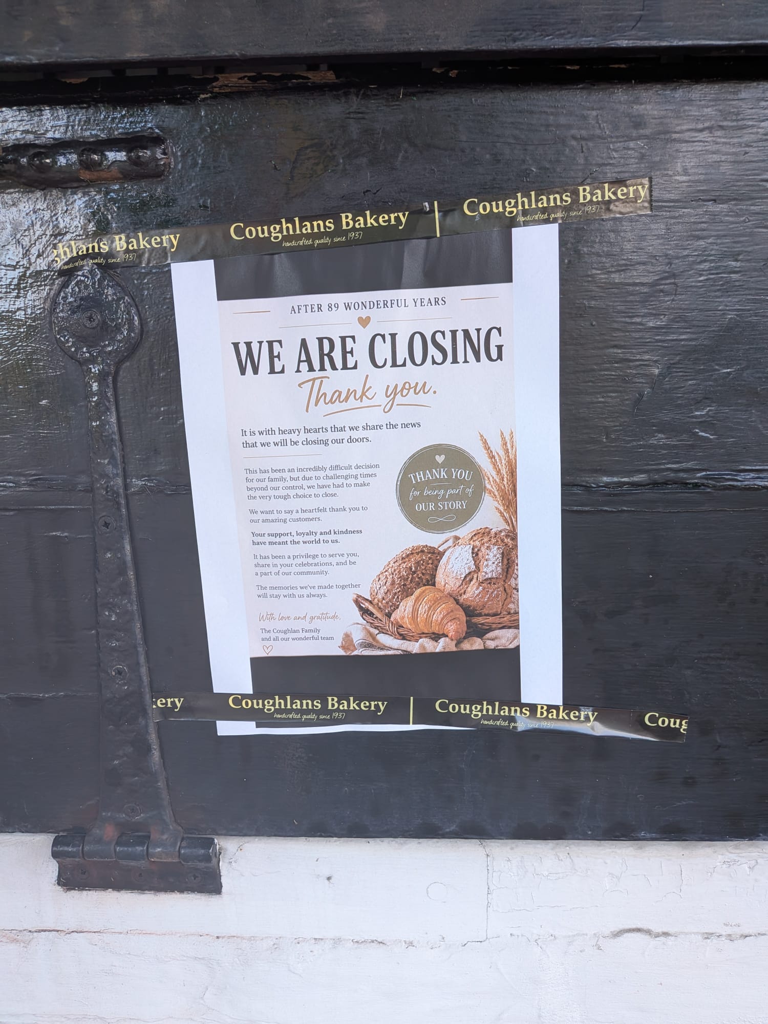 A bakery closing down