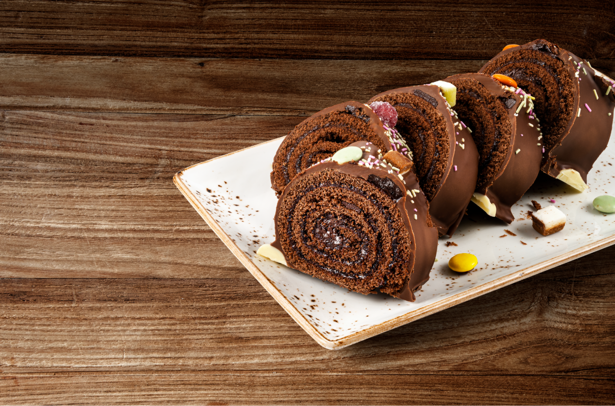 chocolate cake on plate