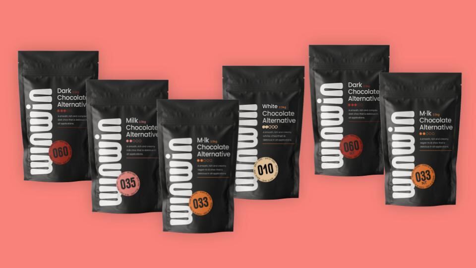 Win-Win pack shots - assortment of cocoa-free chocolate