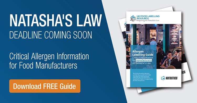 Natasha’s Law: Critical Information for Food Manufacturers 