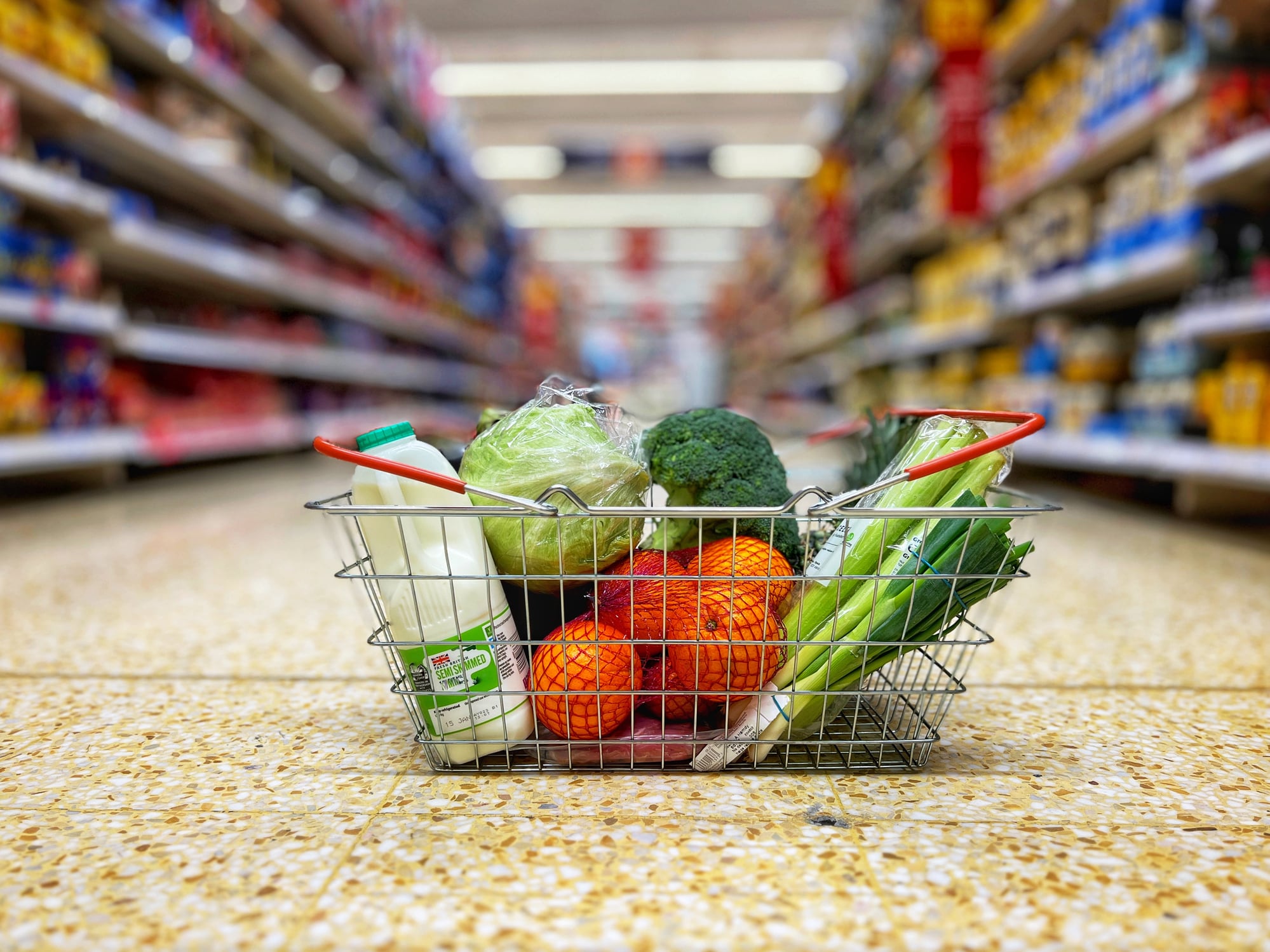 A supermarket basket.