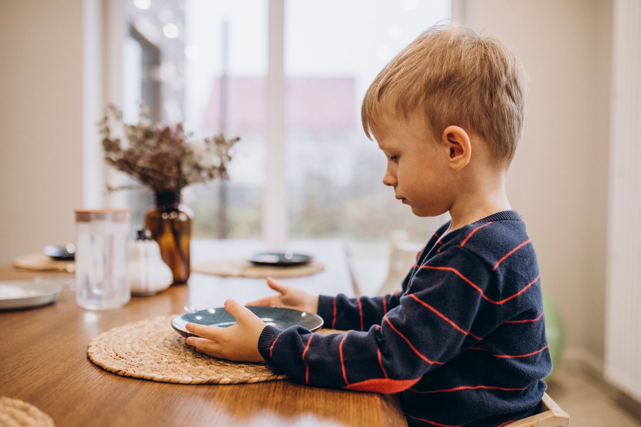 Boy with empty plate