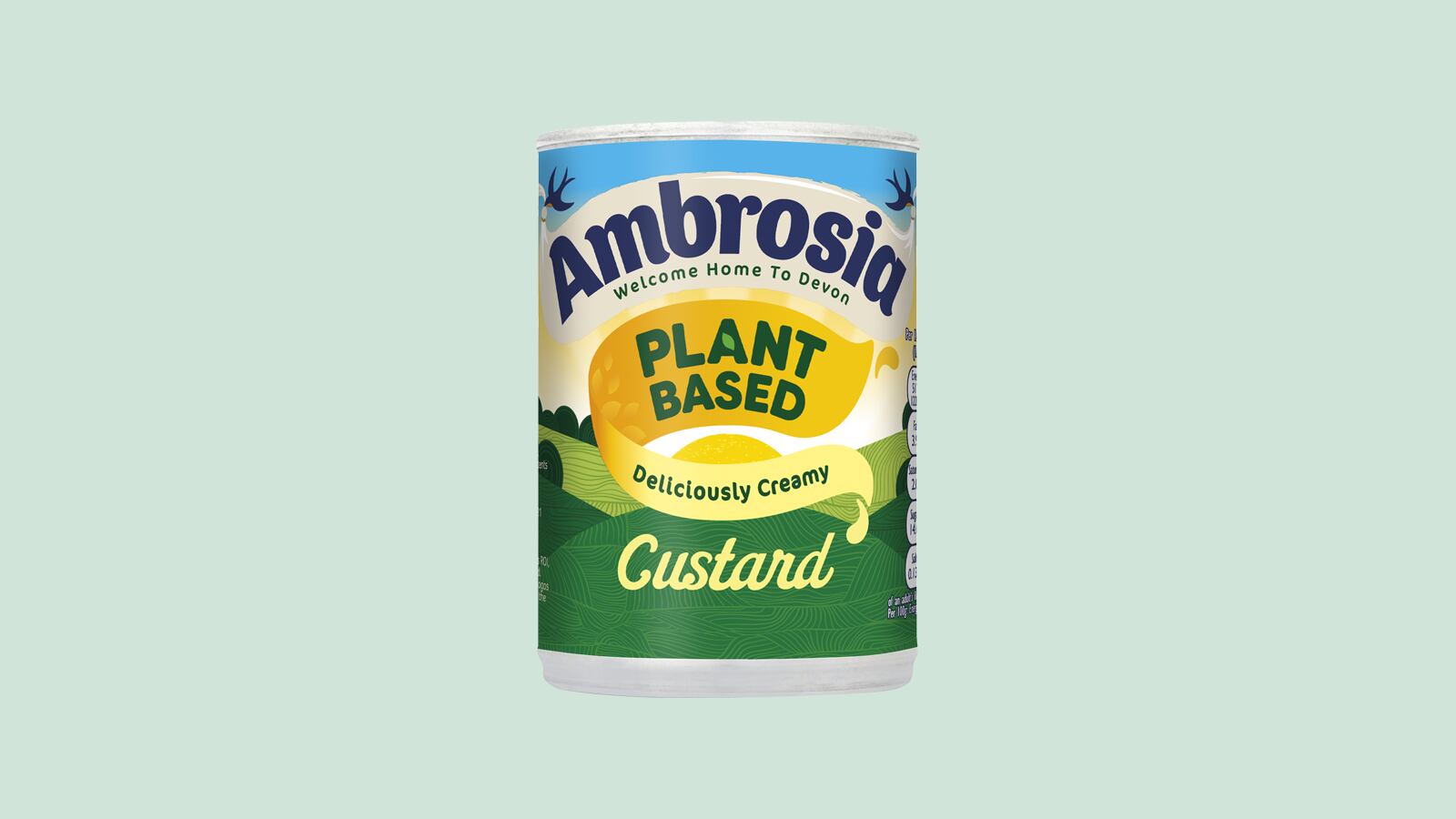 A tin of Plant-based Ambrosia Custard