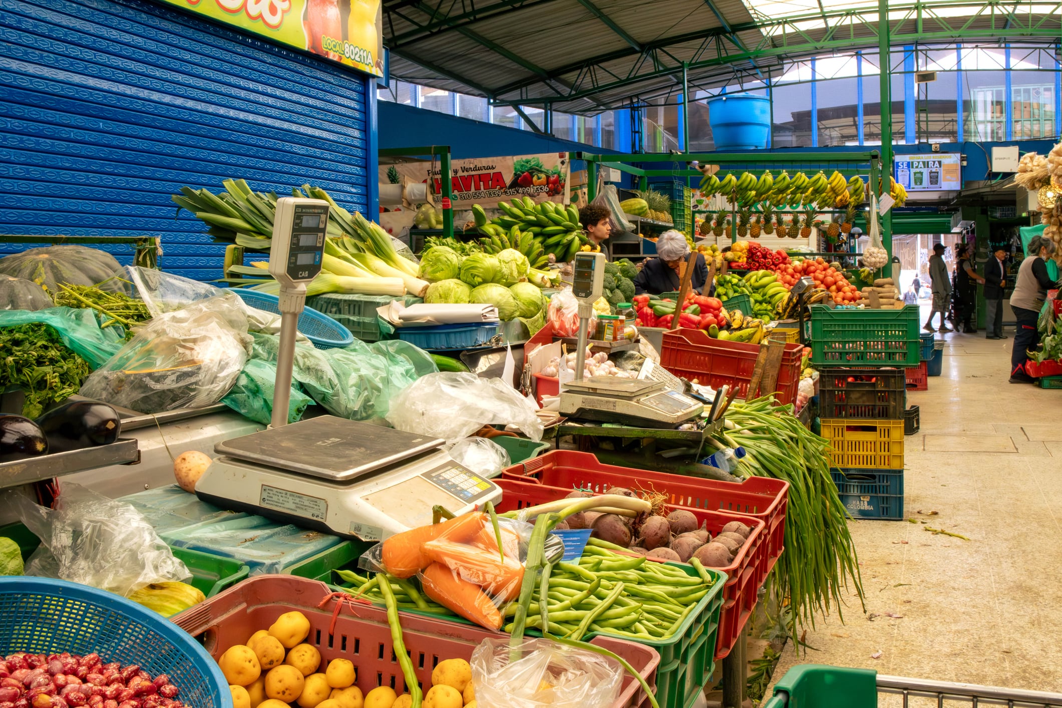 A fruit and veg market.