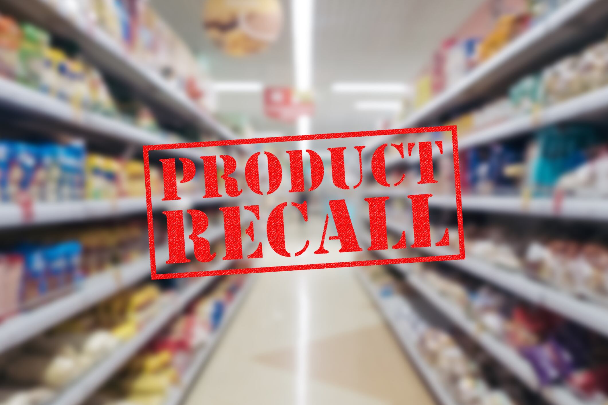 Recall stamped over supermarket.