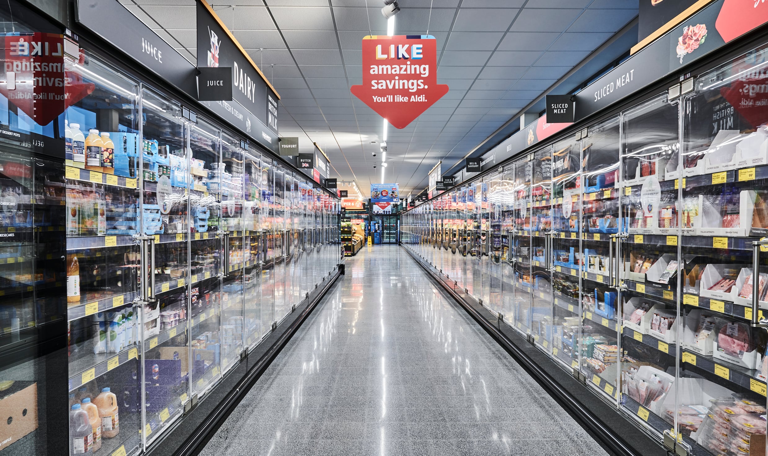 Inside an Aldi store