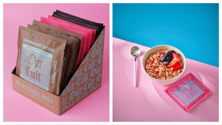 Packs of Oat Cult and bowl.