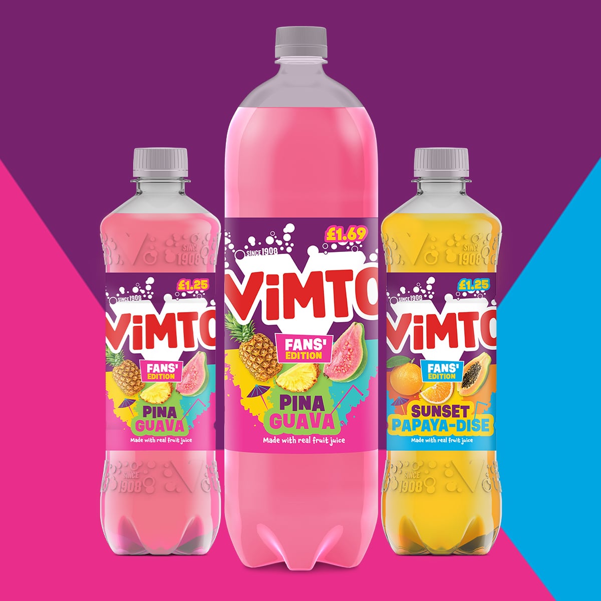 A range of limited-edition fruity carbonated soft drinks